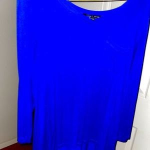 Royal Blue Long Sleeve Quality Blouse, Size Medium